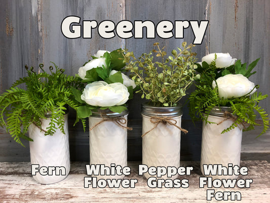 MASON Jar WEDDING Table Decor Distressed Ball QUART Painted Centerpiece (Flower Optional) - Wooden Hearts Inc