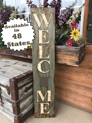 ARIZONA Sign State Home Welcome word, Rustic Distressed Wood Wall AZ 50 States - Wooden Hearts Inc