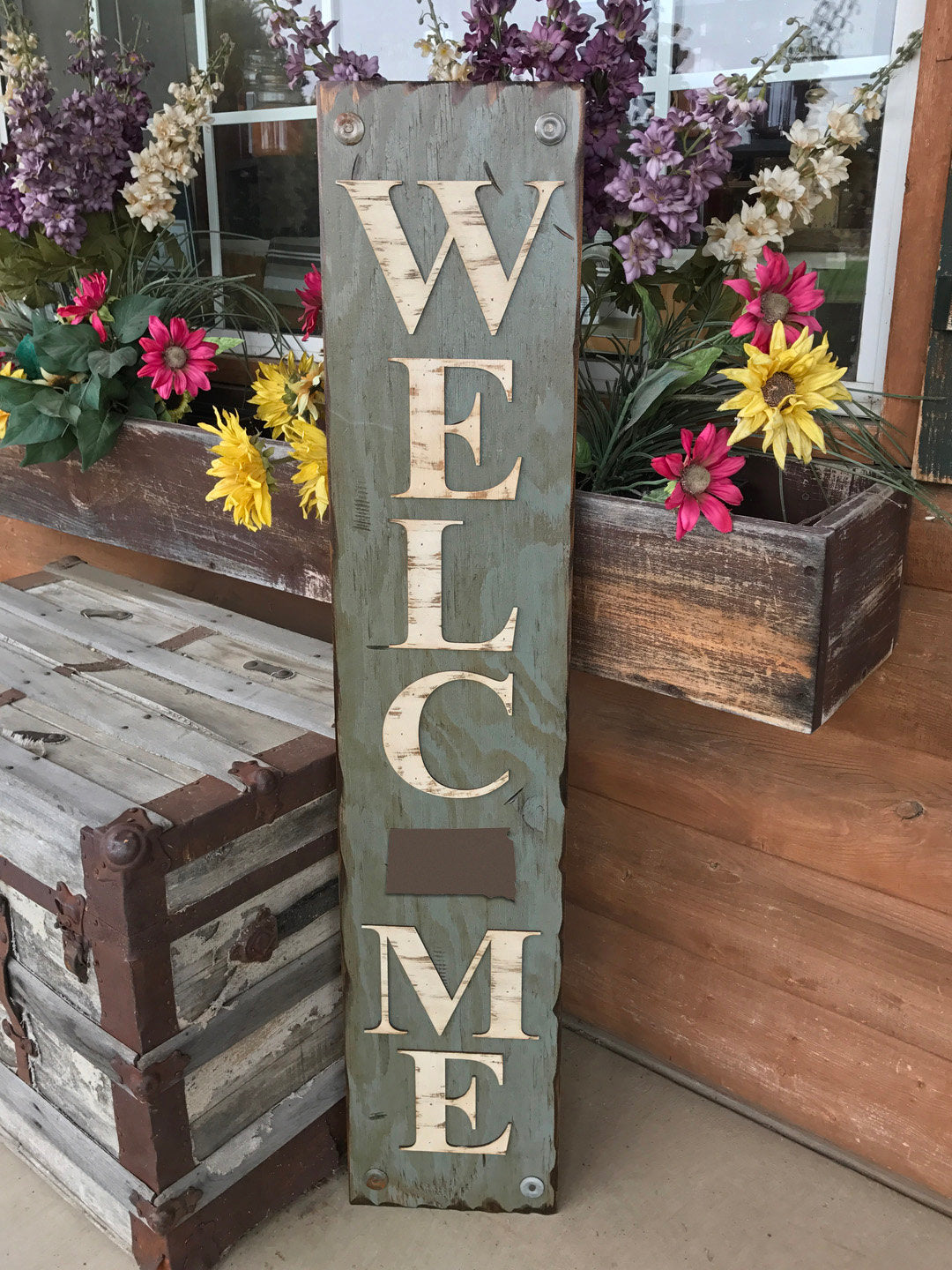 SOUTH DAKOTA STATE Sign Farm Home Lake or Welcome, Rustic Distressed Wood 50 States Sd - Wooden Hearts Inc