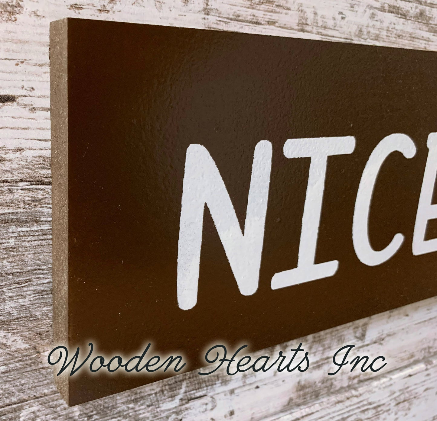 Bathroom Sign *NICE BUTT, Laundry Sucks, Hello Sweet Cheeks wood room decor 4x16 - Wooden Hearts Inc
