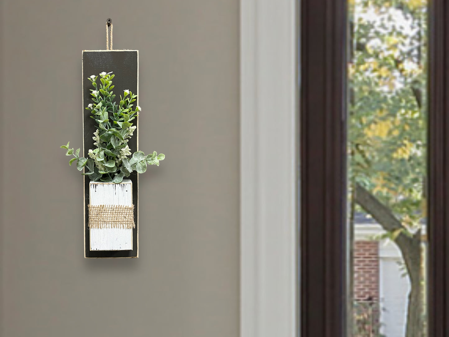Wall Sconce | Laundry kitchen Bathroom Entry Sign| Farmhouse Rustic Distressed | Wood Flowers/greenery | Decor Sign Shelf Photo Accessories - Wooden Hearts Inc