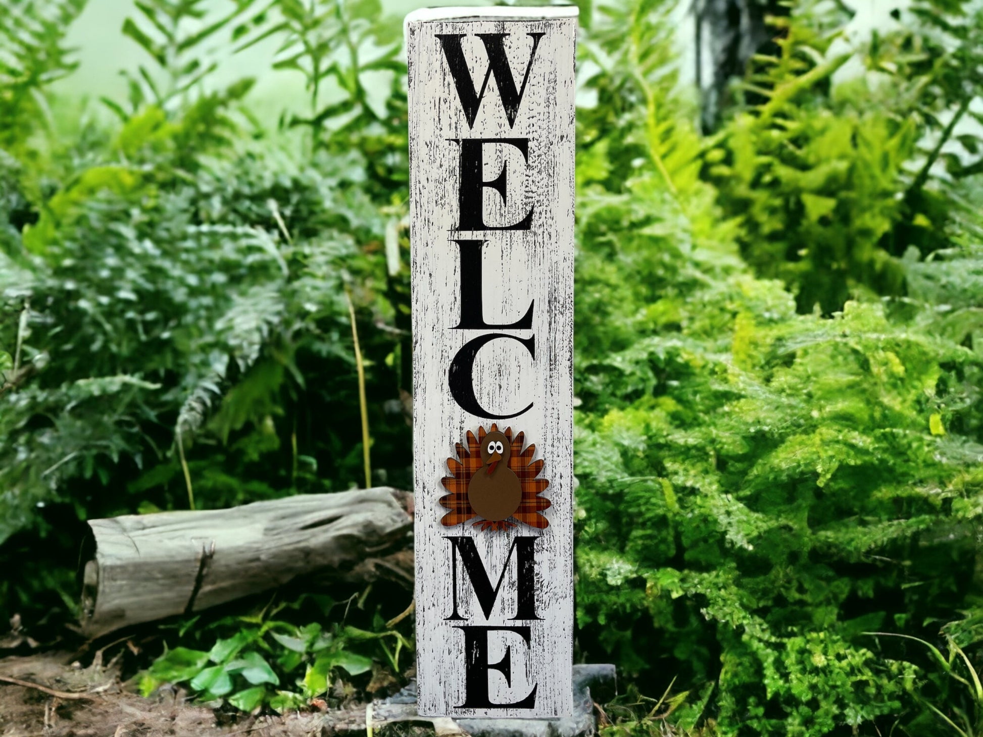 WELCOME SIGN 45" + 1 interchangeable SEASON CHANGER PIECE Magnetic Sign Gift Porch Door - Wooden Hearts Inc