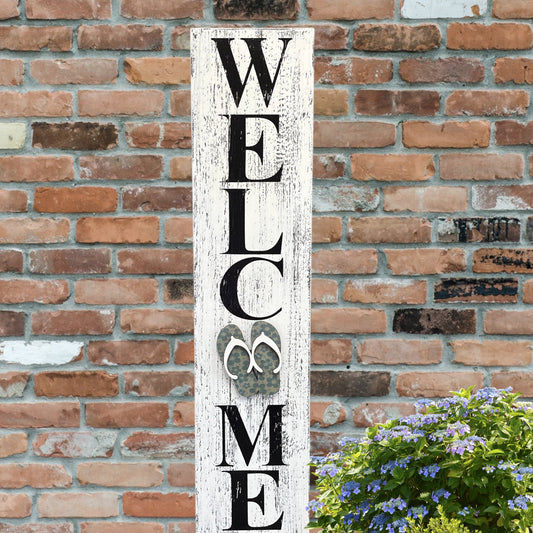 Interchangeable WELCOME SIGN 45" includes 1 interchangeable SEASON CHANGER PIECE Magnetic Sign Gift Porch Door - Wooden Hearts Inc