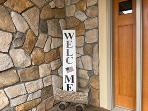 Interchangeable WELCOME SIGN 45" includes 1 interchangeable SEASON CHANGER PIECE Magnetic Sign Gift Porch Door - Wooden Hearts Inc