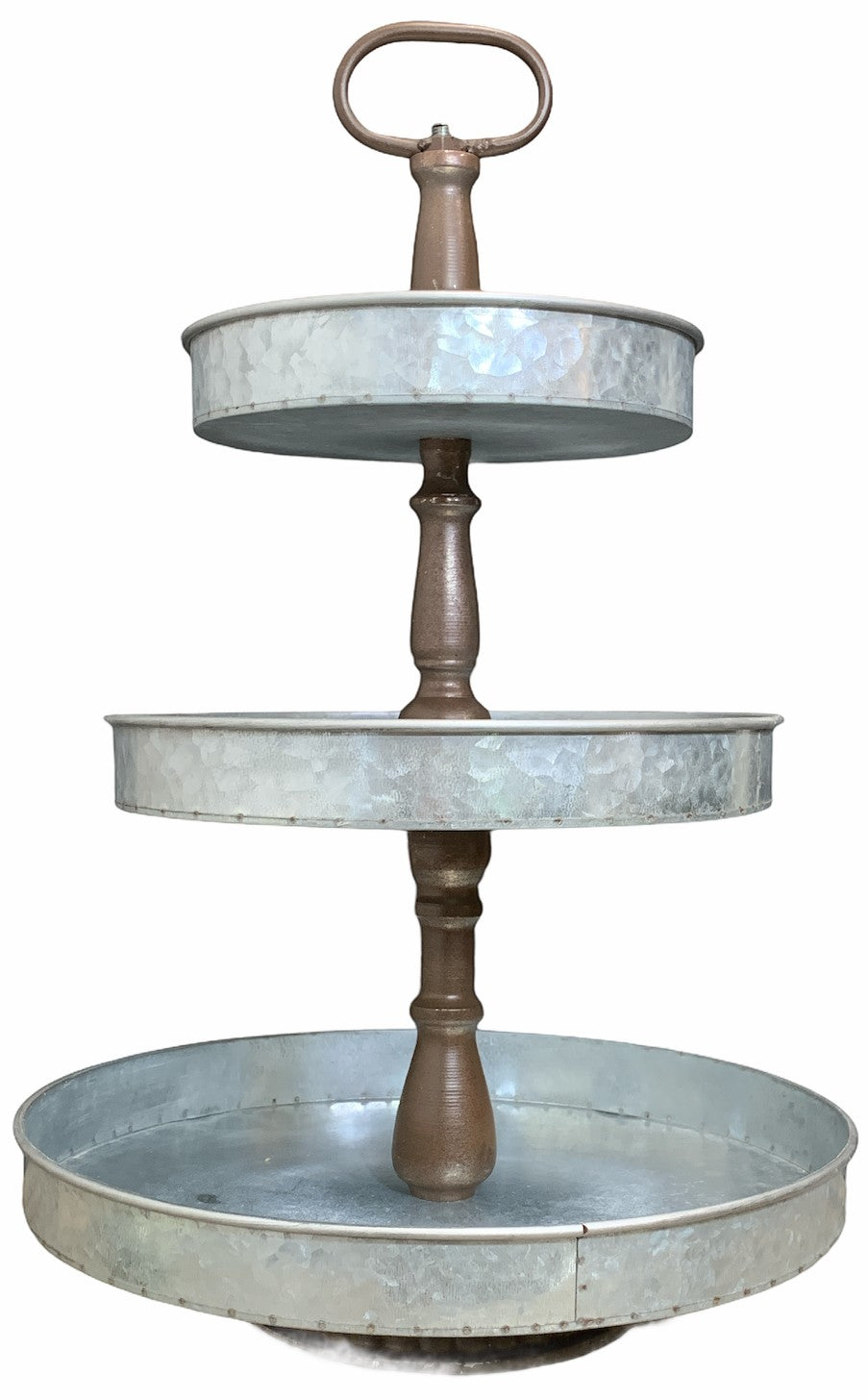 3 Tiered TRAY METAL *Farmhouse Rustic Kitchen Table Centerpiece Decor Stand - Wooden Hearts Inc