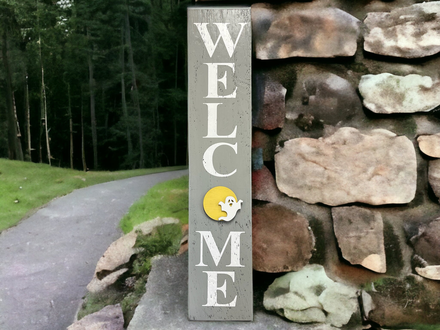 45" WELCOME SIGN + 1 interchangeable SEASON CHANGER PIECE Magnetic Sign Gift Porch Door - Wooden Hearts Inc