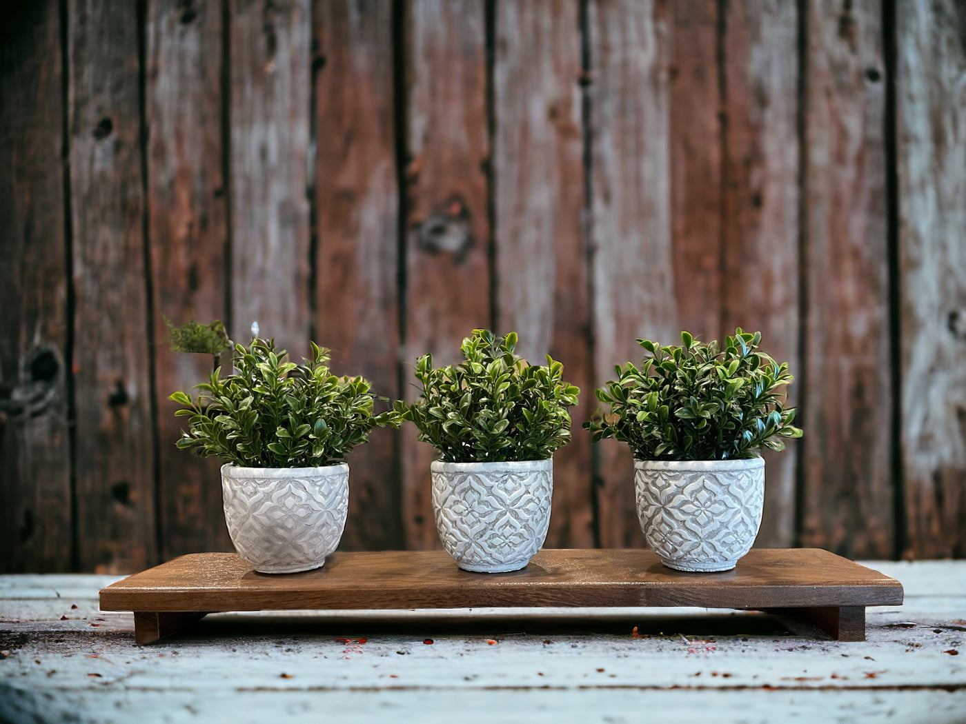 potted plant table decorations Potted Plant Floral Centerpiece, Vase Boxwood Greenery, Farmhouse Style ,Classic Minimalist Decor, Table Shelf living Room Dining Kitchen