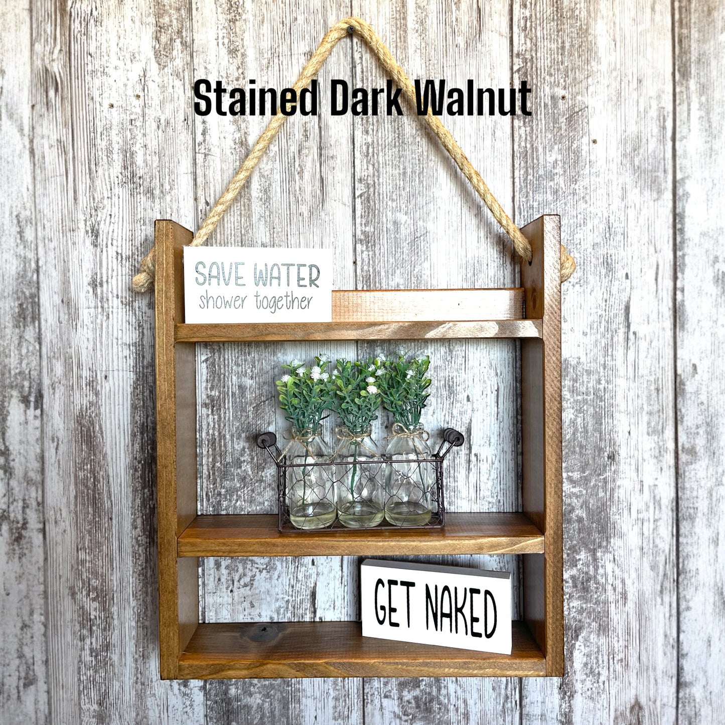 Ladder Shelf | BATHROOM Laundry kitchen Bedroom Livingroom | Home| Farmhouse rustic distressed | Towels | Toilet Paper | Spice Rack |Hanging
