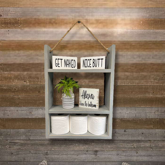 Ladder Shelf | BATHROOM Laundry kitchen Bedroom Livingroom | Home| Farmhouse rustic distressed | Towels | Toilet Paper | Spice Rack |Hanging