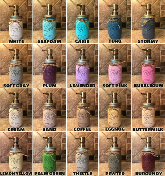 Mason JAR SOAP Brass Bronze Gold Metal DISPENSER Distressed Ball Pint *Kitchen Bathroom Cream White - Wooden Hearts Inc