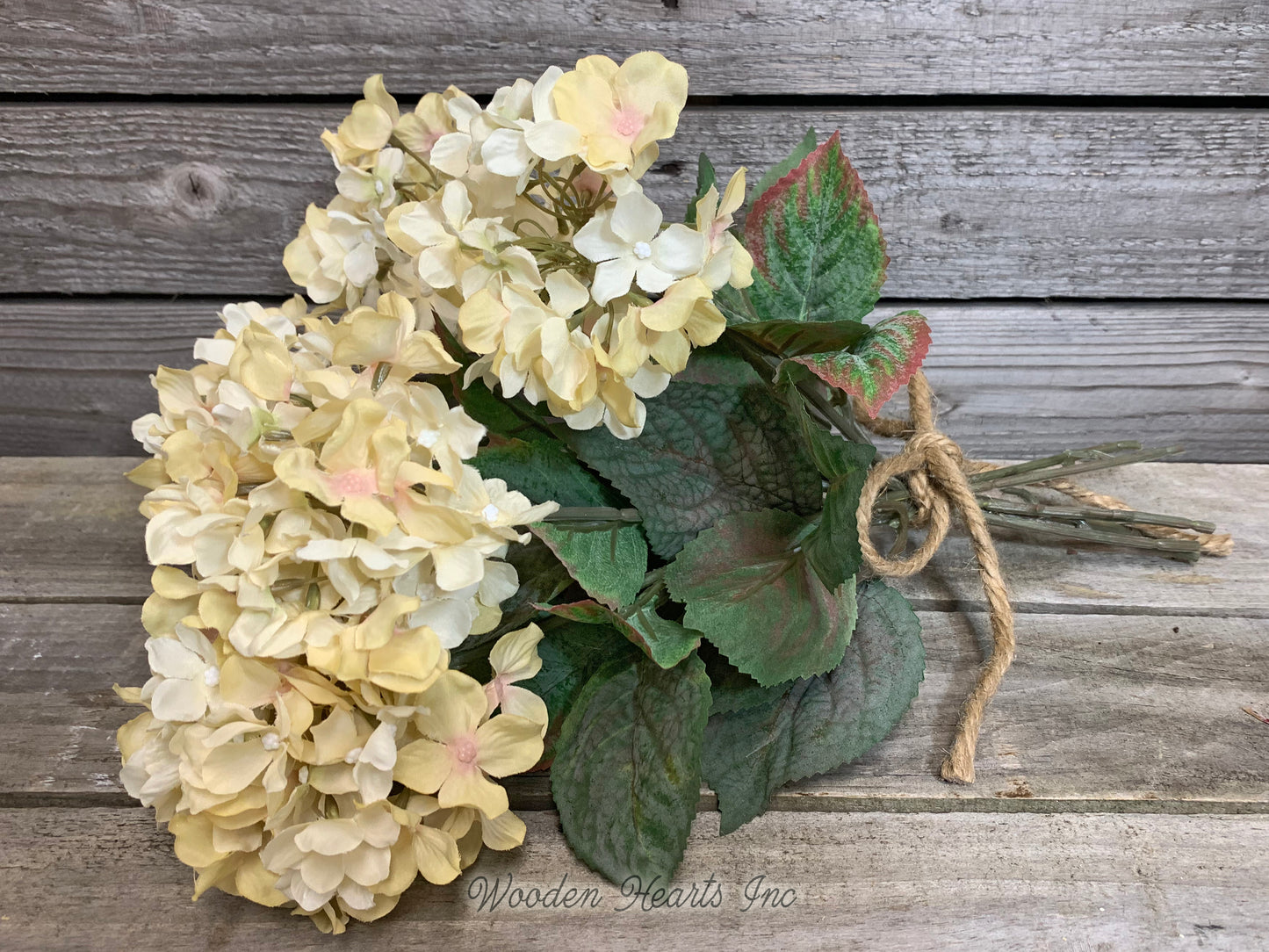 HYDRANGEA stem Bouquet BUNDLE *Wedding decoration FLOWERS *craft *Cream *Sage Cream - Wooden Hearts Inc