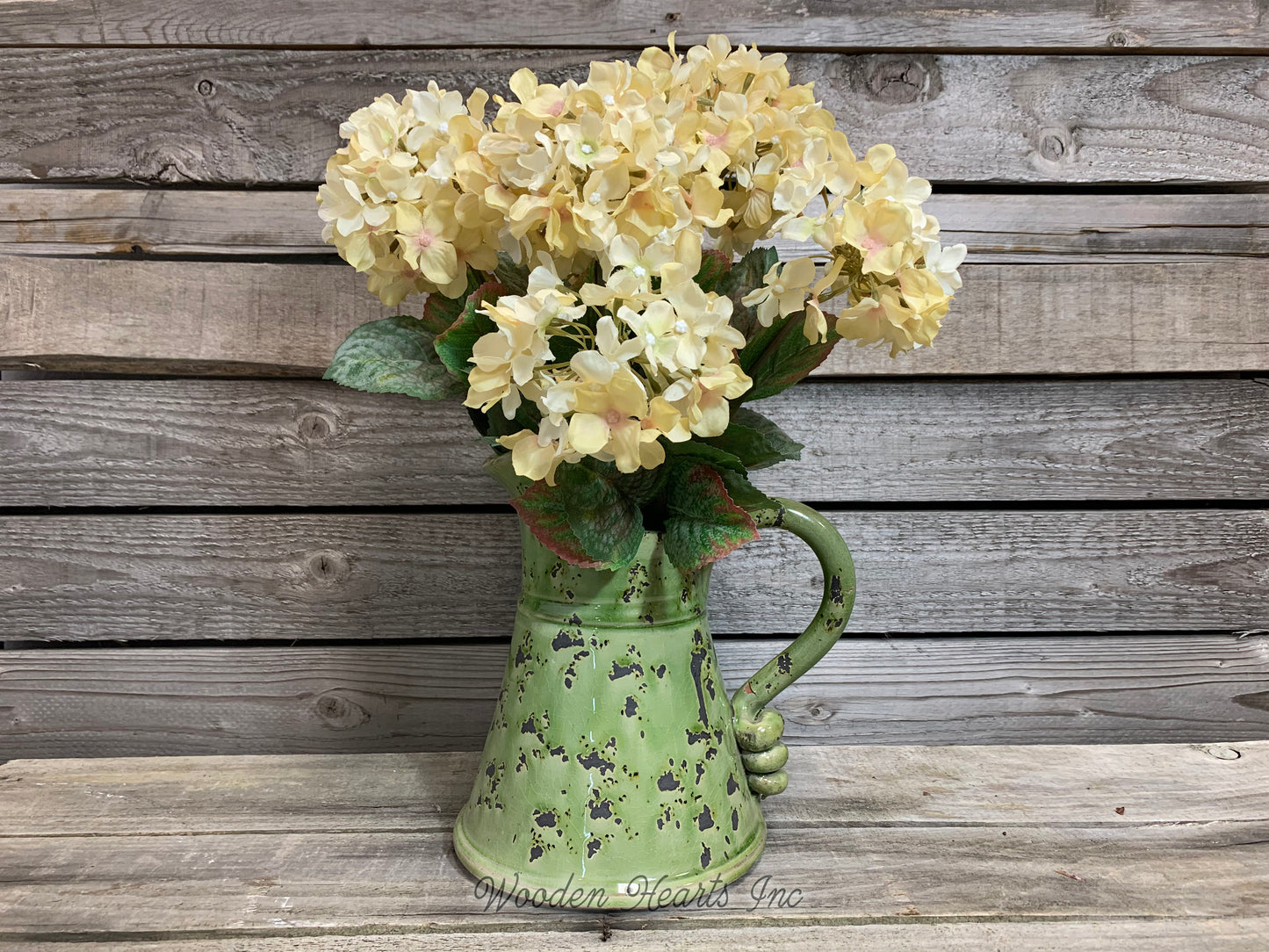 HYDRANGEA stem Bouquet BUNDLE *Wedding decoration FLOWERS *craft *Cream *Sage Cream - Wooden Hearts Inc
