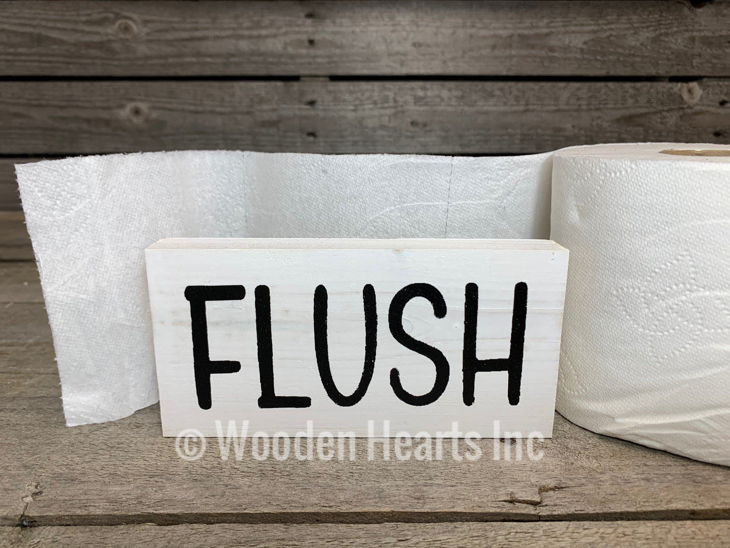BATHROOM Sign Brush, Floss, Wash, Flush, Nice Butt, Wash your hands ya filthy animal, Get Naked 3x6 - Wooden Hearts Inc