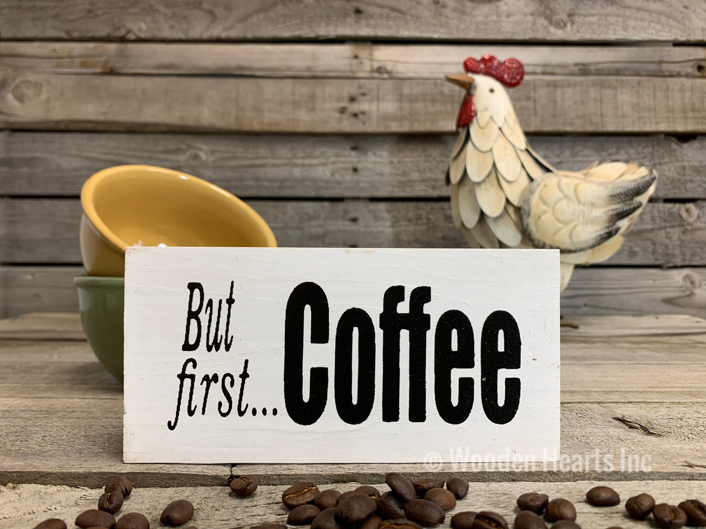 COFFEE Sign BLOCK Makes adulting easier, But first, Makes me Awesome, Life Happens, 3x6 - Wooden Hearts Inc