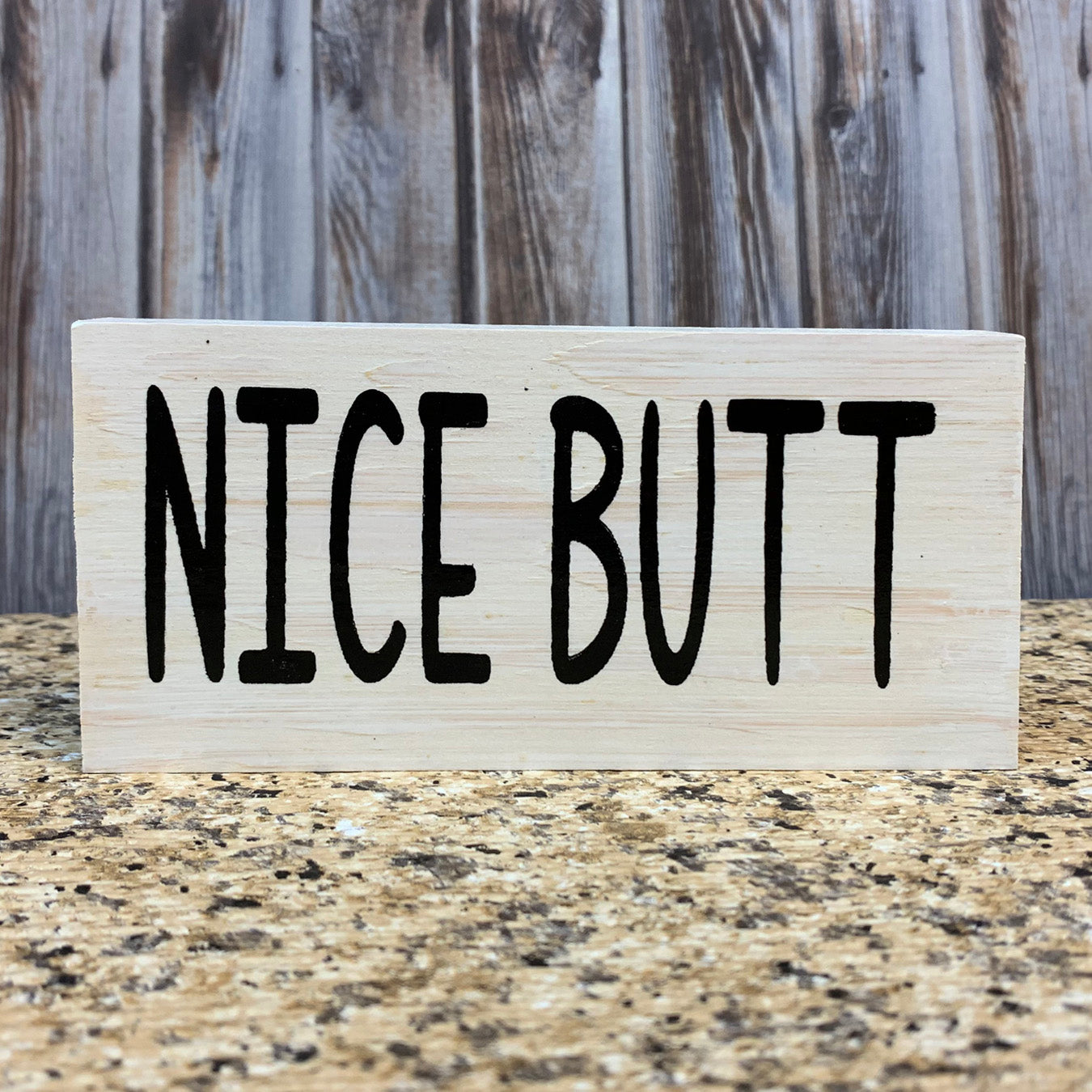 BATHROOM Sign Brush, Floss, Wash, Flush, Shower, Nice Butt, Wash hands, Get Naked 3x6 - Wooden Hearts Inc