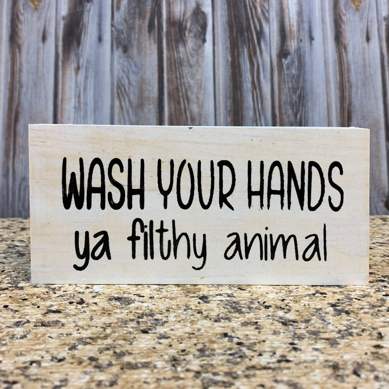BATHROOM Sign Brush, Floss, Wash, Flush, Shower, Nice Butt, Wash hands, Get Naked 3x6 - Wooden Hearts Inc