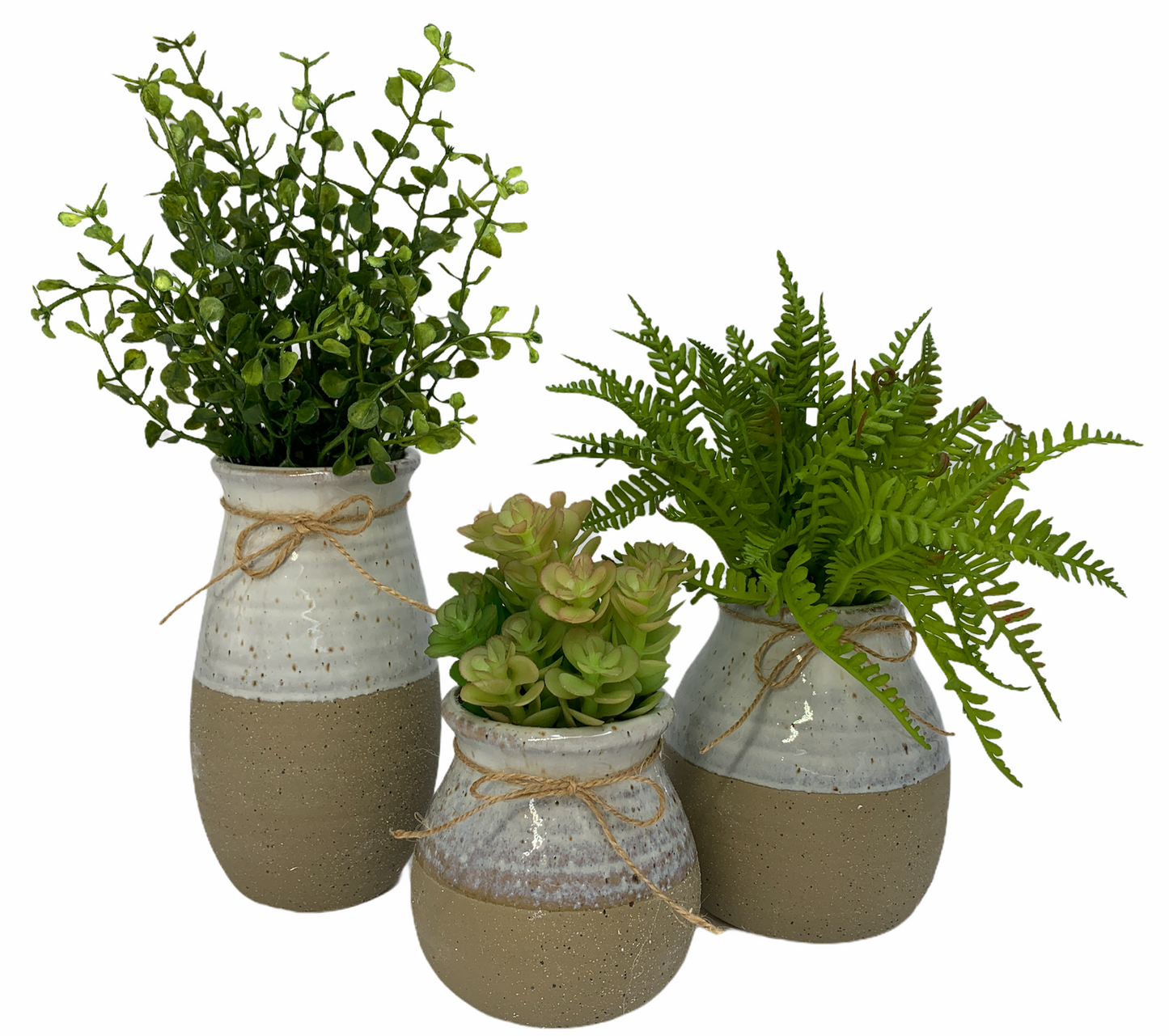 2 Tone Vase SUCCULENT PLANTS in Ceramic Pottery bottle Pot Jar Mini Greenery Decor - Wooden Hearts Inc