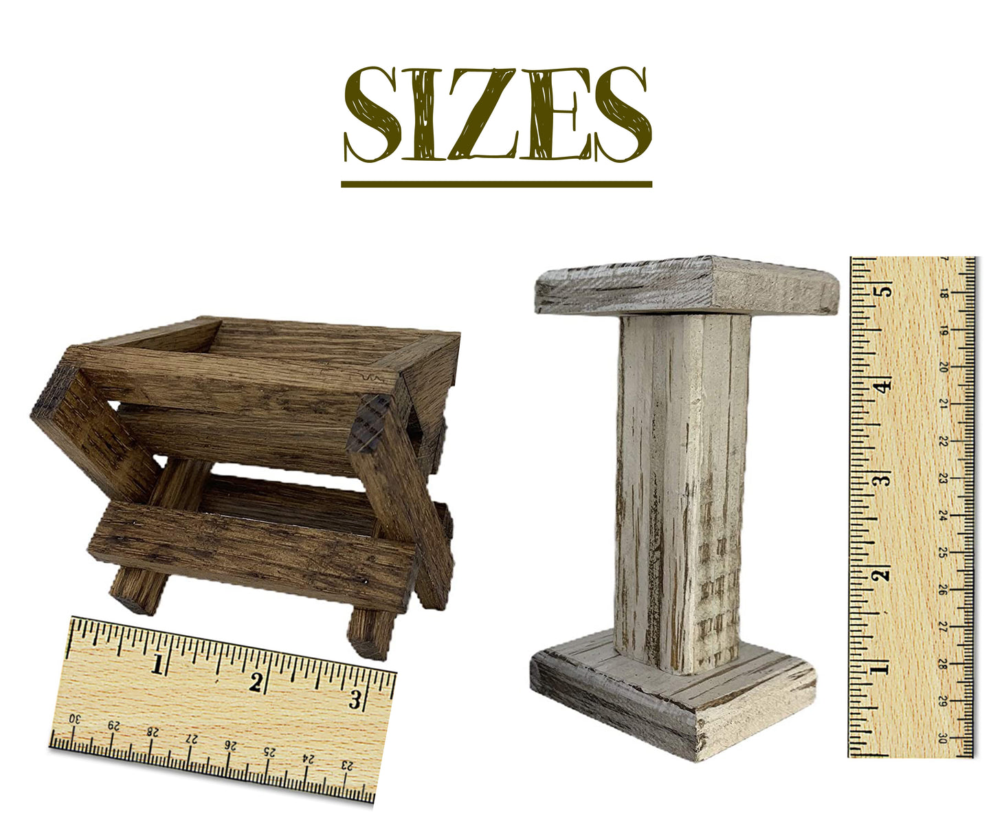 BABY MANGER -Walnut Wood -Compatible with Willow Tree Angel Nativity Pieces -Fits our STABLE Creche - Wooden Hearts Inc