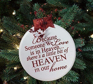 Christmas ORNAMENT ANGEL Someone we love is in Heaven our home In Memory of Bereavement Gift - Wooden Hearts Inc
