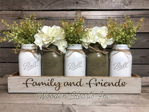 Centerpiece Tray personalize CUSTOM Wedding Kitchen Quart Mason Jars Friends & Family gather here - Wooden Hearts Inc