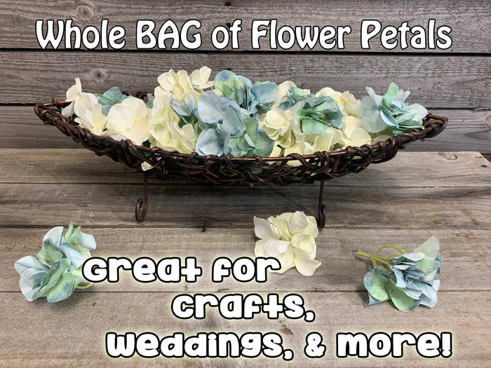 1 BAG FLOWER Petals Hydrangea *Great for Weddings, Crafts, and more! *Blue Green Amber White