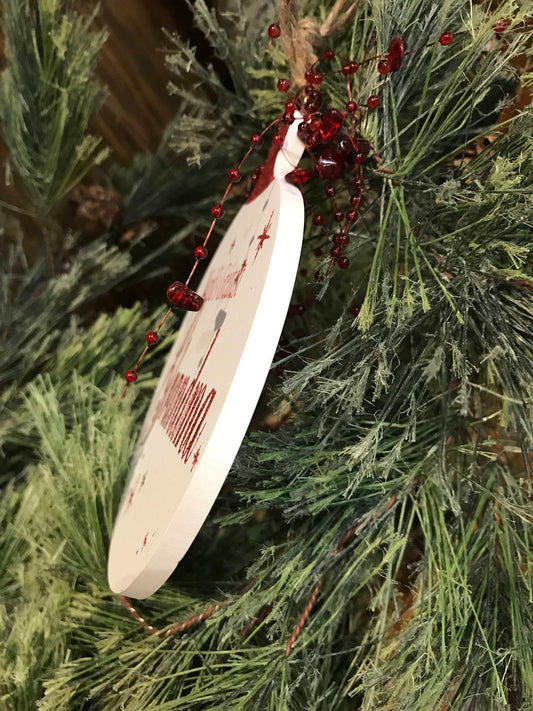 Baby's first Christmas ORNAMENT Tree Memory 1st Gift for a boy or girl, *Glitter Wood - Wooden Hearts Inc