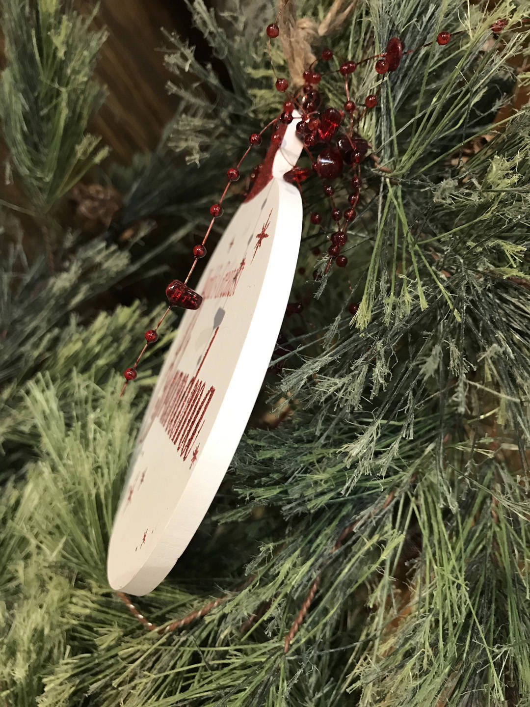 Christmas ORNAMENT World's Greatest Grandma Grandpa, Tree Memory Gift *Glitter Wood - Wooden Hearts Inc