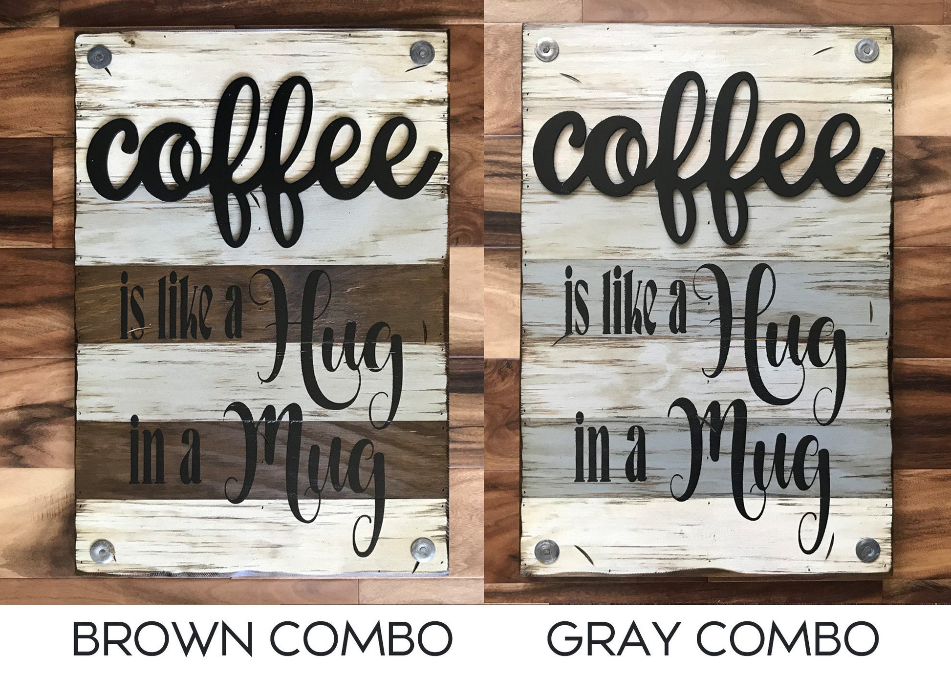 Coffee is like a Hug in a Mug SIGN Wood Wall Rustic Kitchen decor - Wooden Hearts Inc