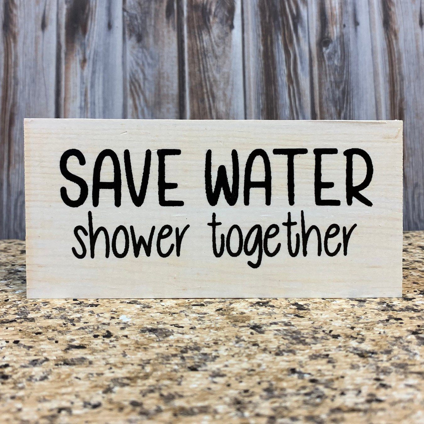 BATHROOM Sign Brush, Floss, Wash, Flush, Shower, Nice Butt, Wash hands, Get Naked 3x6 - Wooden Hearts Inc