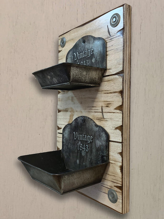 VINTAGE Wall Soap Dishes *Bathroom Shelf *Distressed Wood *Rustic Bar Storage Rack *White 15X9 - Wooden Hearts Inc