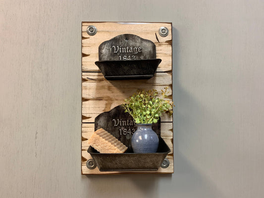 VINTAGE Wall Soap Dishes *Bathroom Shelf *Distressed Wood *Rustic Bar Storage Rack *White 15X9 - Wooden Hearts Inc