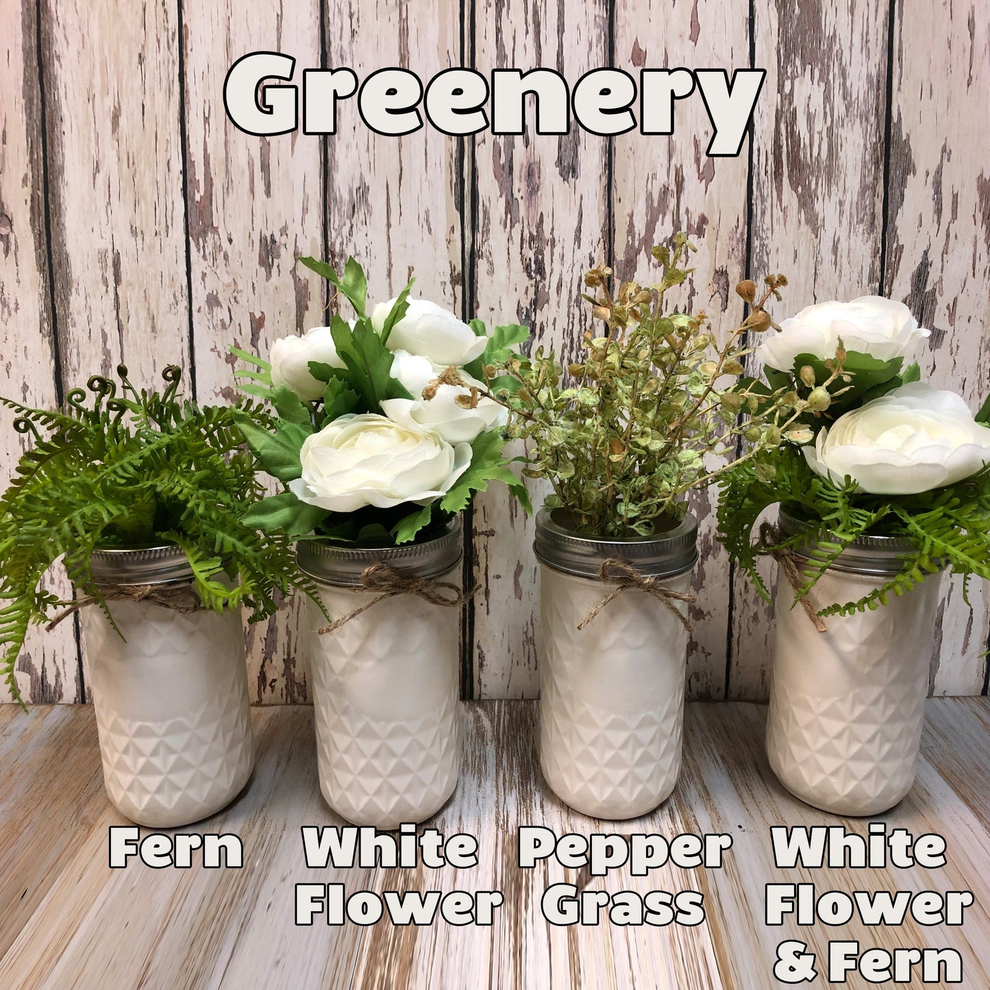 MASON Jar WEDDING Table Decor Distressed PINT Ball *Great for Centerpiece (Greenery Optional) - Wooden Hearts Inc