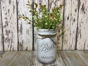 MASON Jar WEDDING Table Decor Distressed PINT Ball *Great for Centerpiece (Greenery Optional) - Wooden Hearts Inc