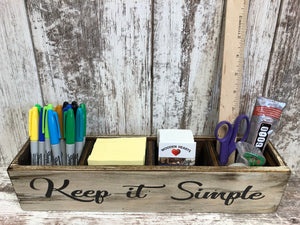 Makeup Organizer Vanity GORGEOUS, BEAUTIFUL, Keep it SIMPLE Tray Bathroom Counter - Wooden Hearts Inc