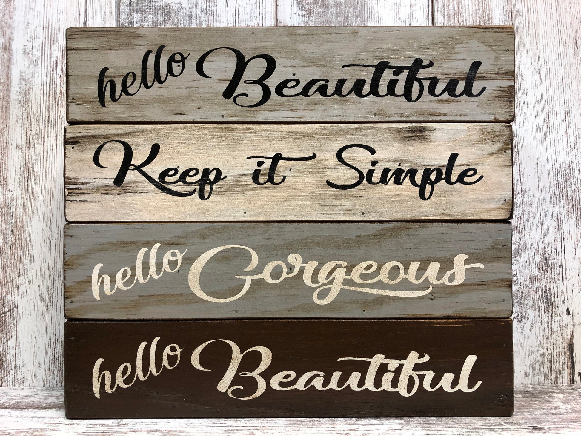 Office Desk Organizer Tray *Makeup *Hello GORGEOUS, BEAUTIFUL, Keep it SIMPLE *Bathroom - Wooden Hearts Inc