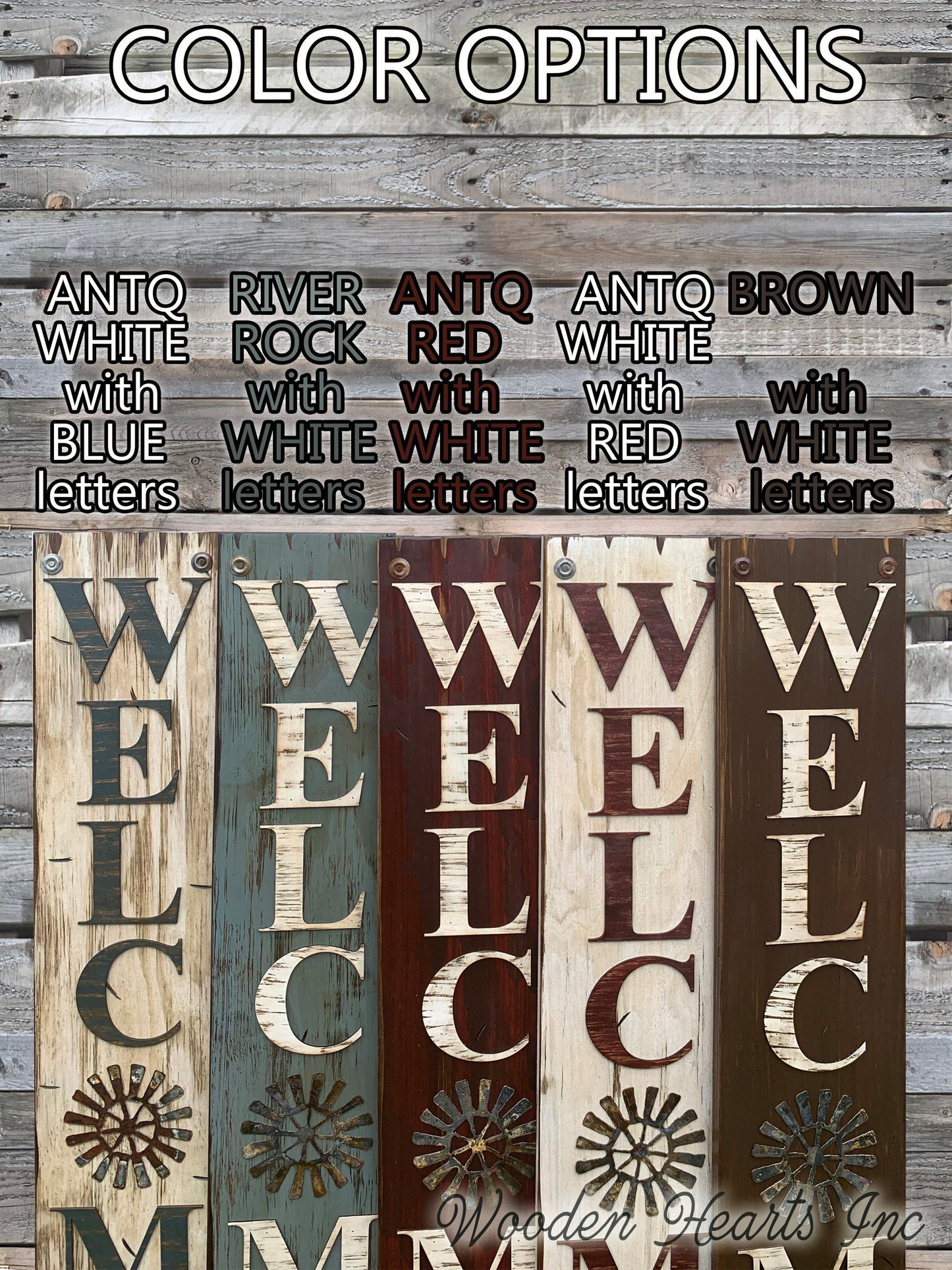 Windmill Wall Decor Sign *Home  Farmhouse * Welcome, Rustic Distressed Wood - Wooden Hearts Inc