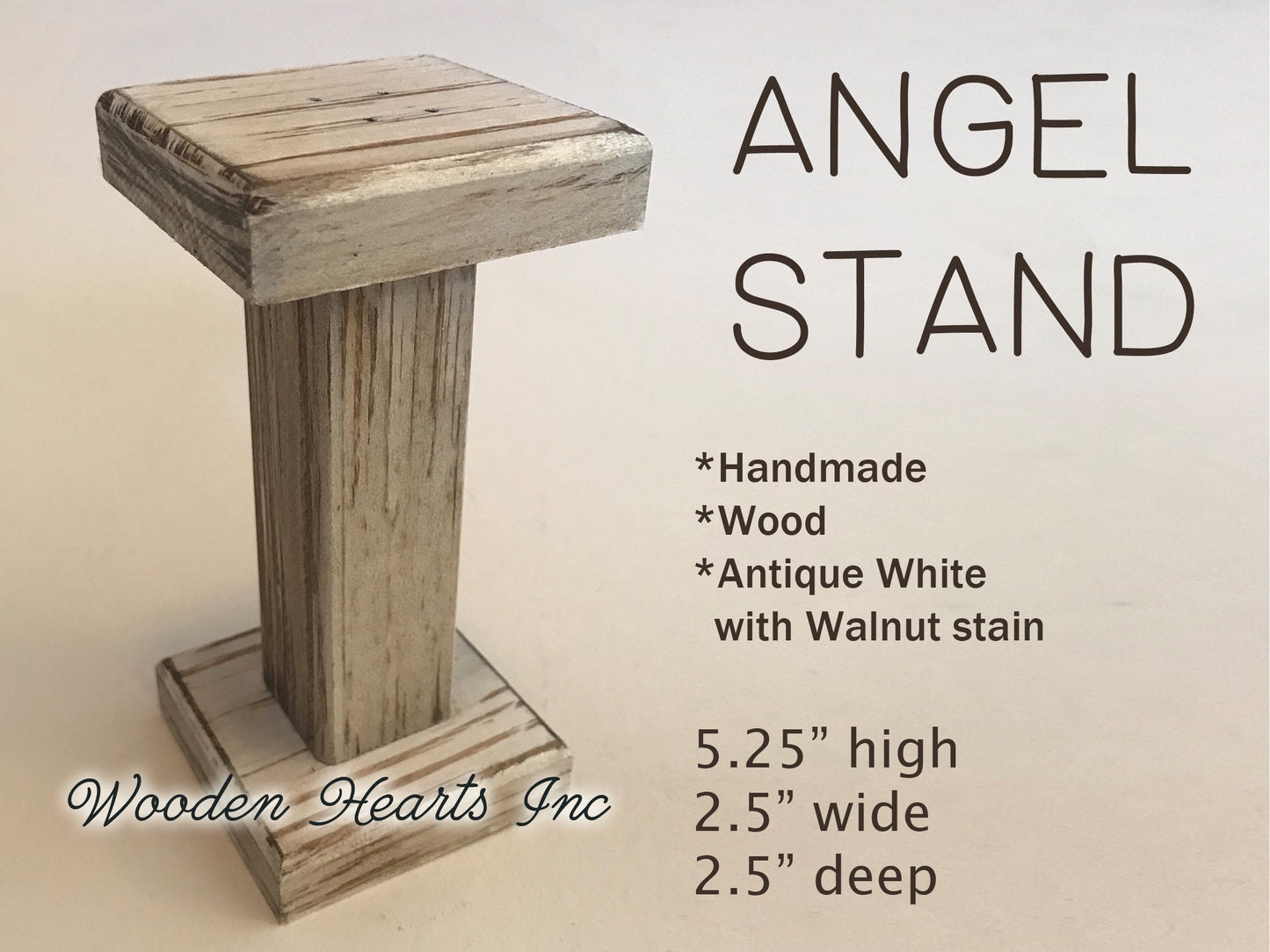 ANGEL STAND White Wood -Compatible for Willow Tree Angel -Perfect accessory for our STABLE Creche - Wooden Hearts Inc