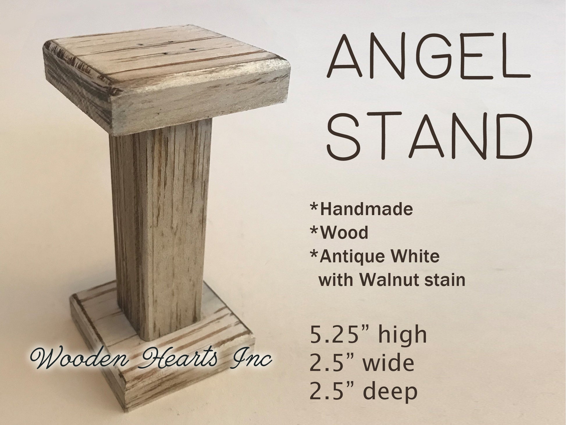 ANGEL STAND White Wood -Compatible for Willow Tree Angel -Perfect accessory for our STABLE Creche - Wooden Hearts Inc