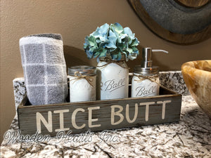 Bathroom Blessings Tray Toilet Paper Holder *Nice Butt * Sweet Cheeks *Wood Decor - Wooden Hearts Inc
