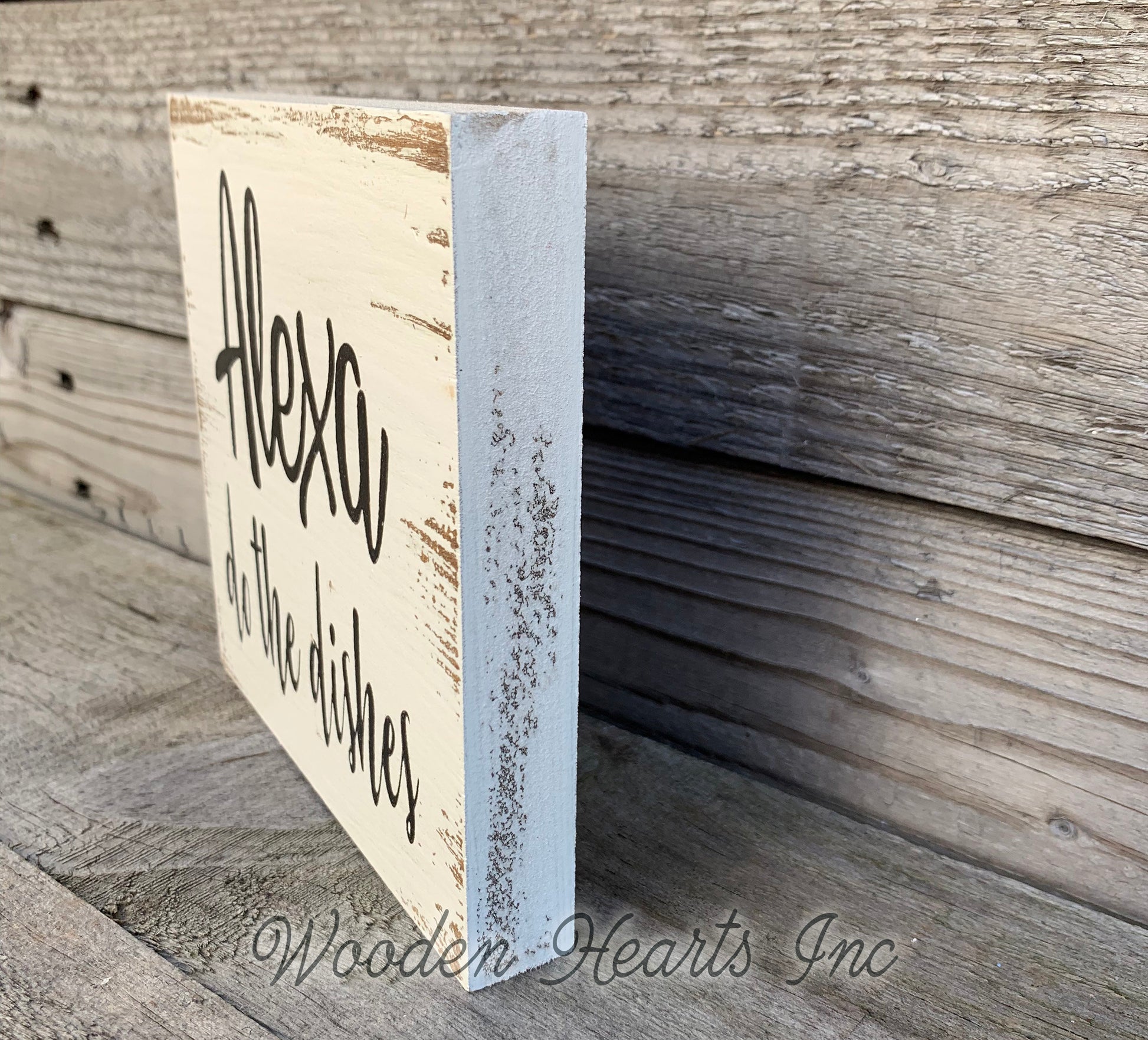ALEXA do my homework Sign School Work Clean Bathroom Garbage House Chores Humor Funny - Wooden Hearts Inc