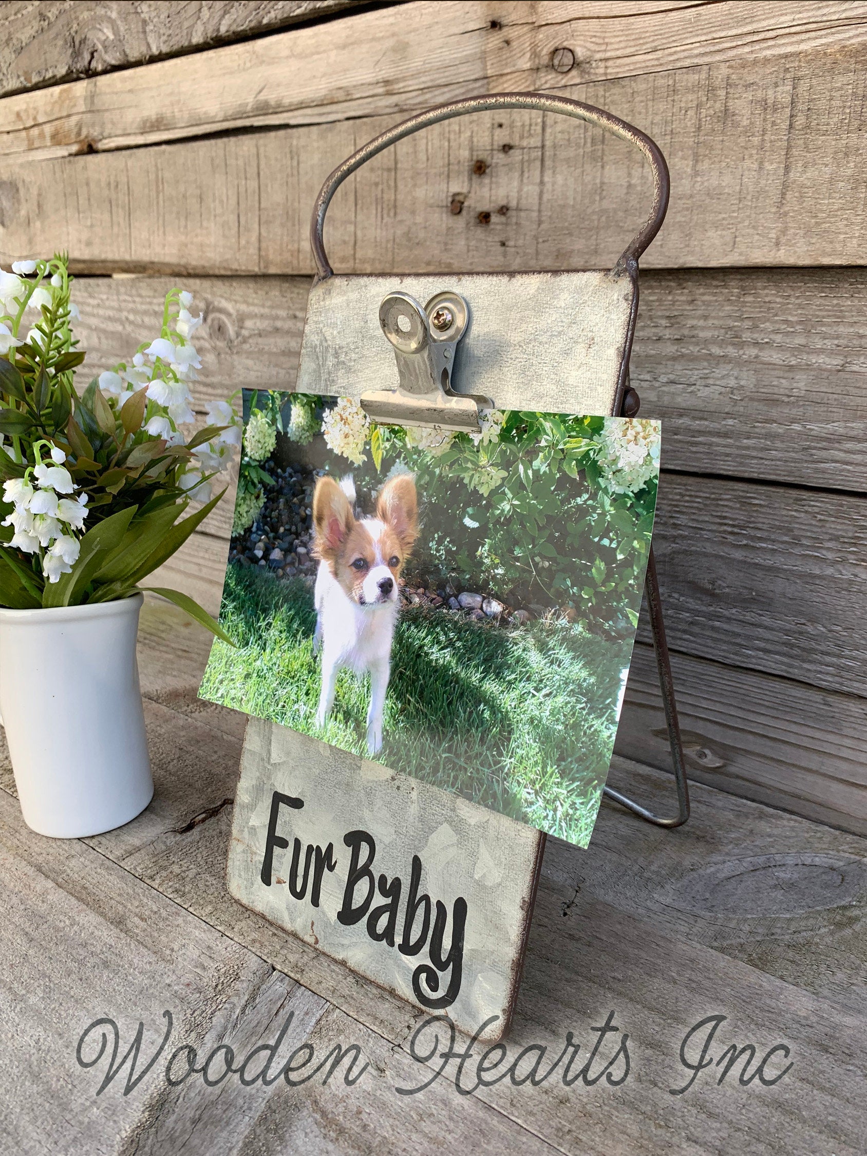 Grandkids PHOTO HOLDER Metal Antique Cheese Grater Picture Frame 4x6 photos Family - Wooden Hearts Inc
