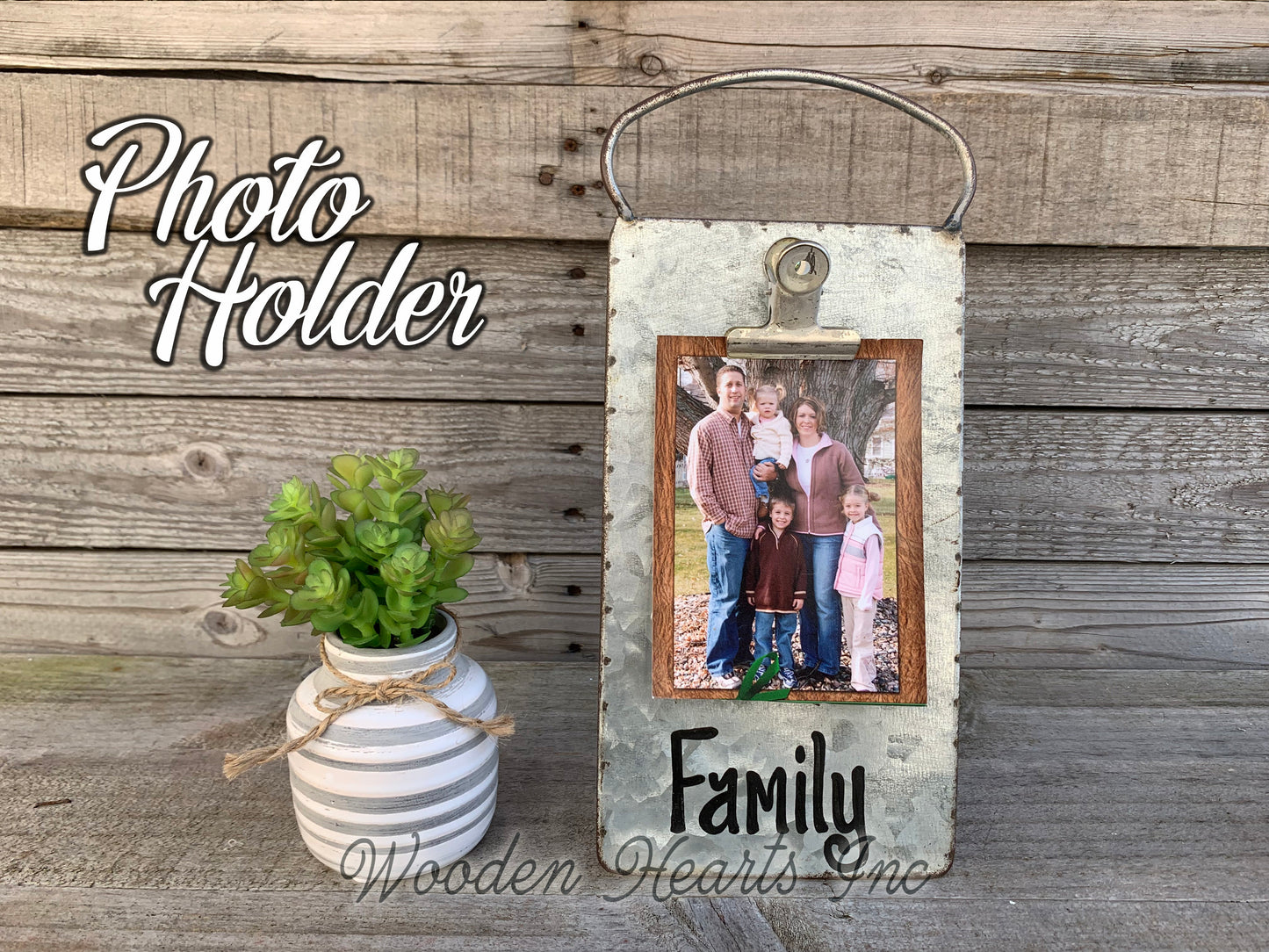 Dog PHOTO HOLDER Metal Antique Cheese Grater Picture Frame 4x6 Fur Baby Babies - Wooden Hearts Inc