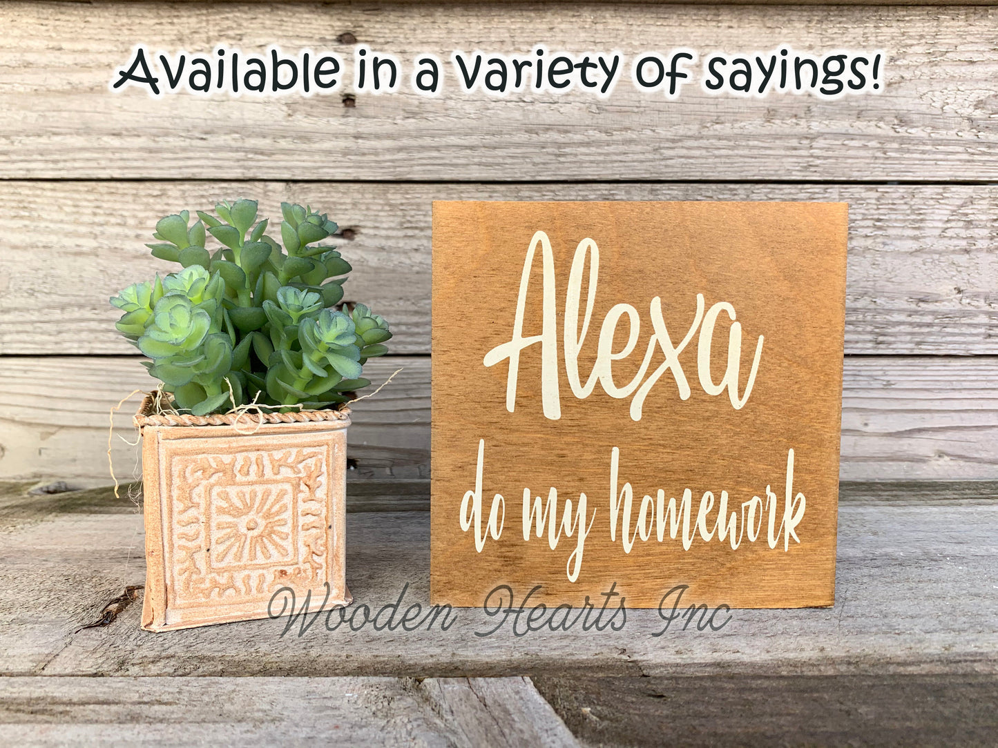 ALEXA do my homework Sign School Work Clean Bathroom Garbage House Chores Humor Funny - Wooden Hearts Inc
