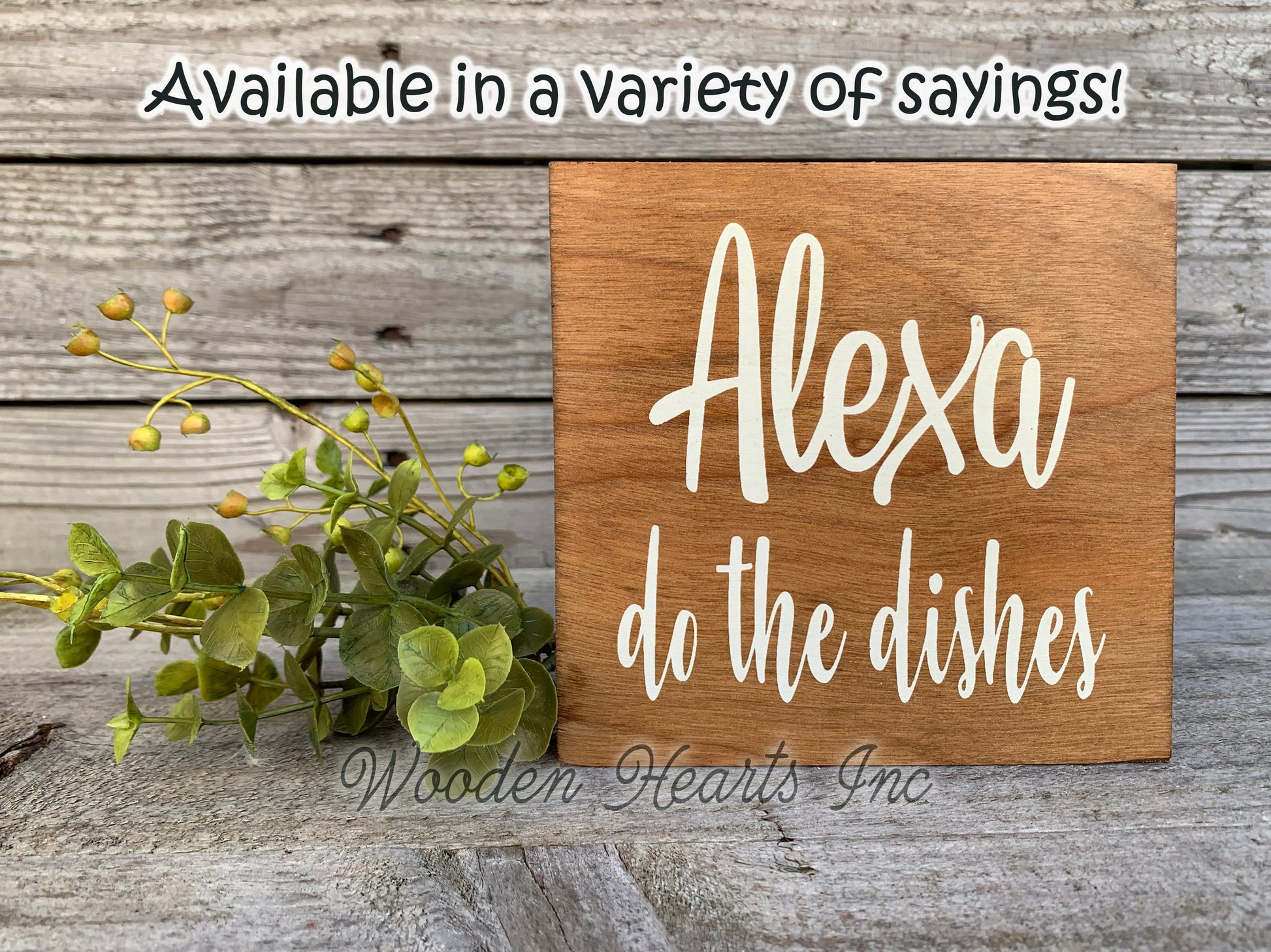 ALEXA do the dishes Sign Wash Clean Kitchen Humor Funny Wooden decor - Wooden Hearts Inc