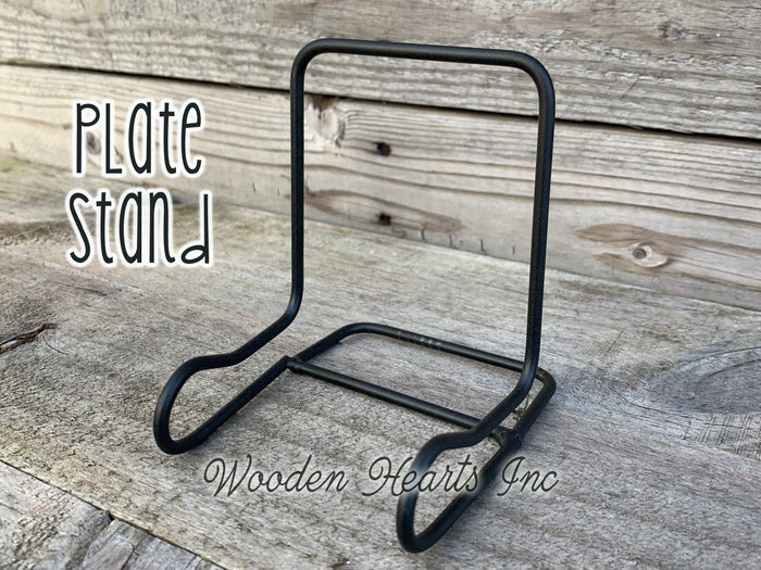 PLATE STAND Black Iron Metal Picture Frame Tile  Easel  Sign Table Tabletop Desk