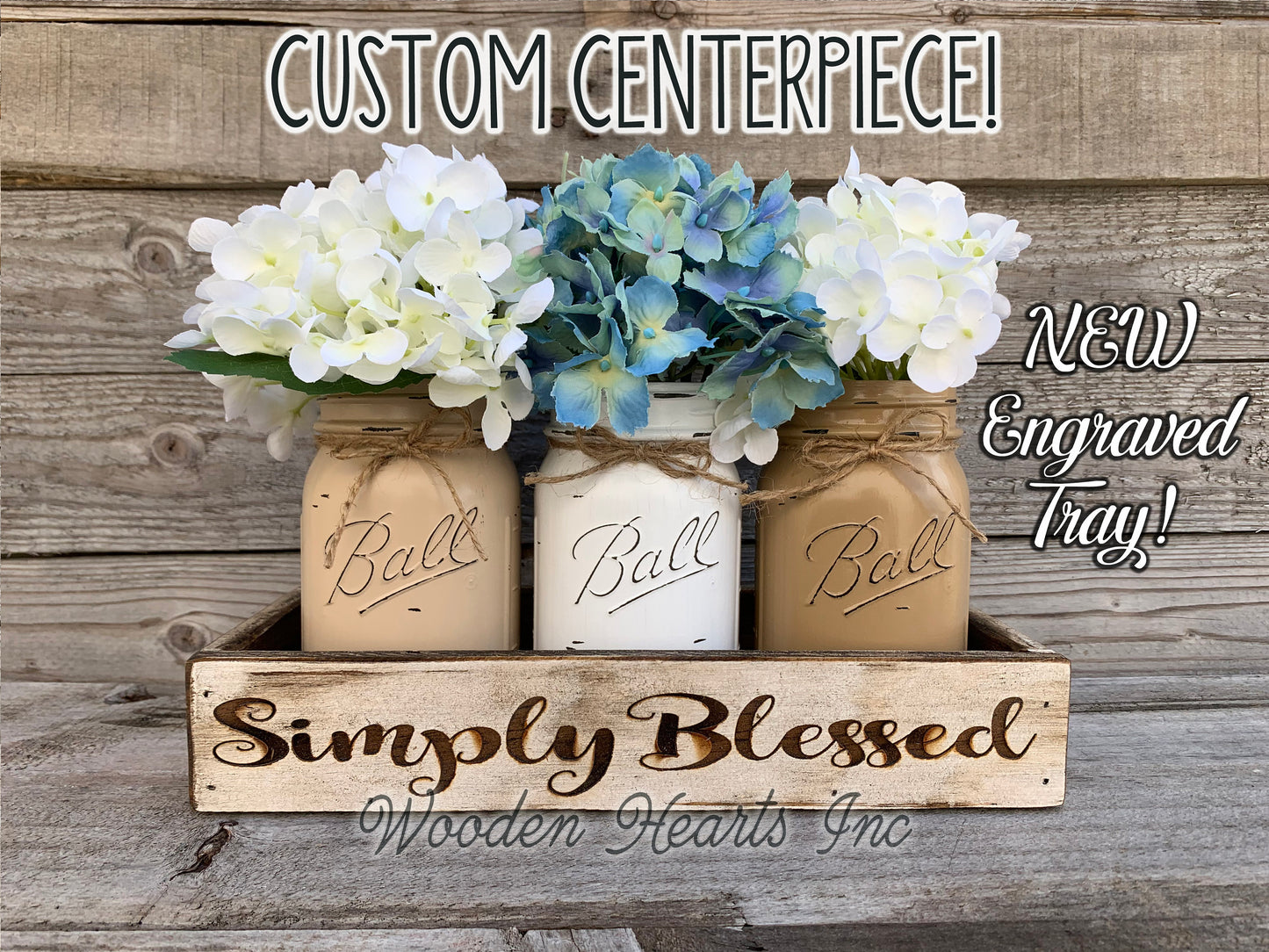 ENGRAVED CUSTOM Tray Wedding Graduation Anniversary Birthday Baby Shower Centerpiece Personalize - Wooden Hearts Inc