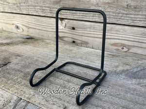 PLATE STAND Black Iron Metal Picture Frame Tile  Easel  Sign Table Tabletop Desk - Wooden Hearts Inc