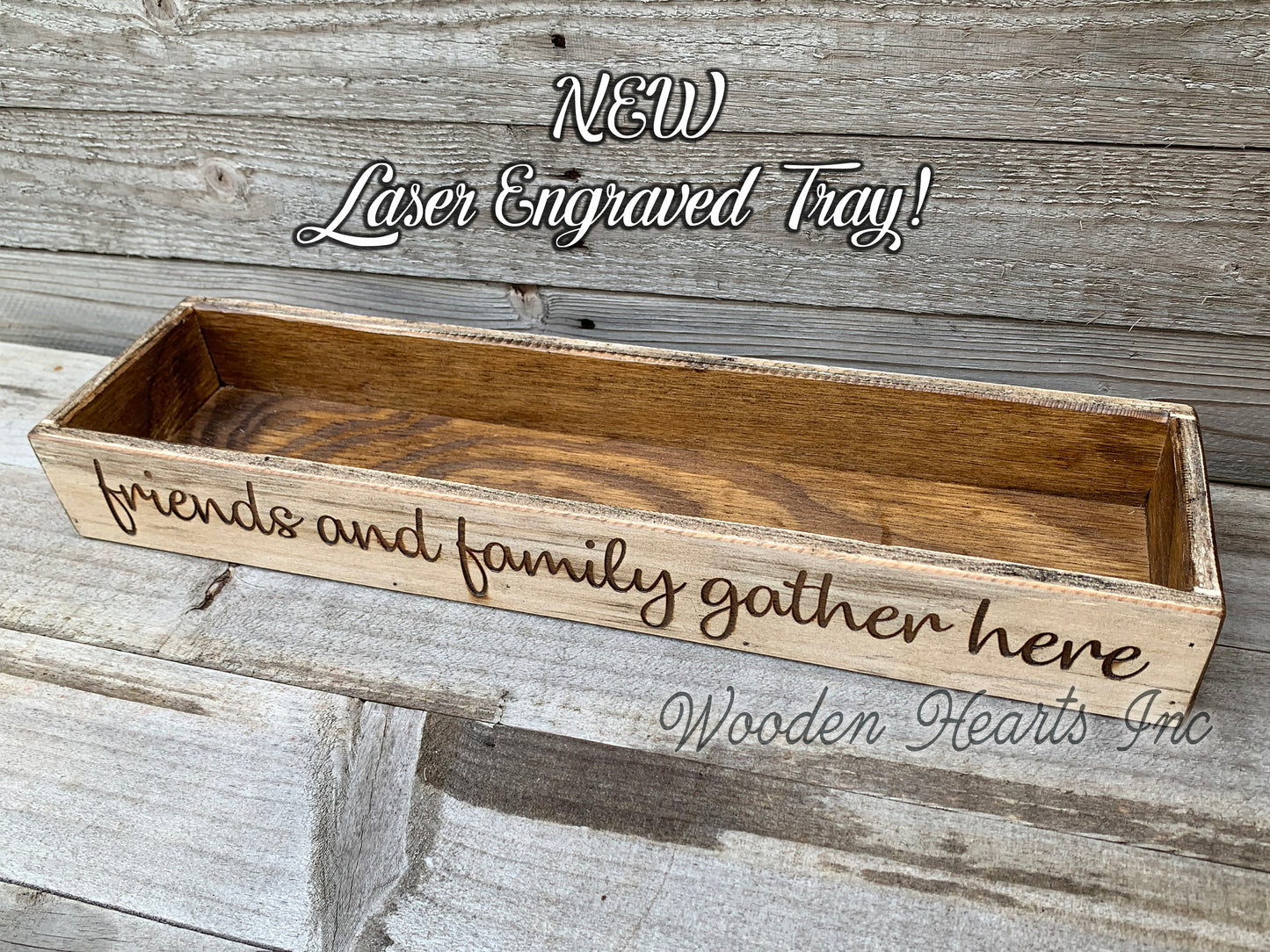 Centerpiece Tray personalize CUSTOM Wedding Kitchen Quart Mason Jars Friends & Family gather here - Wooden Hearts Inc