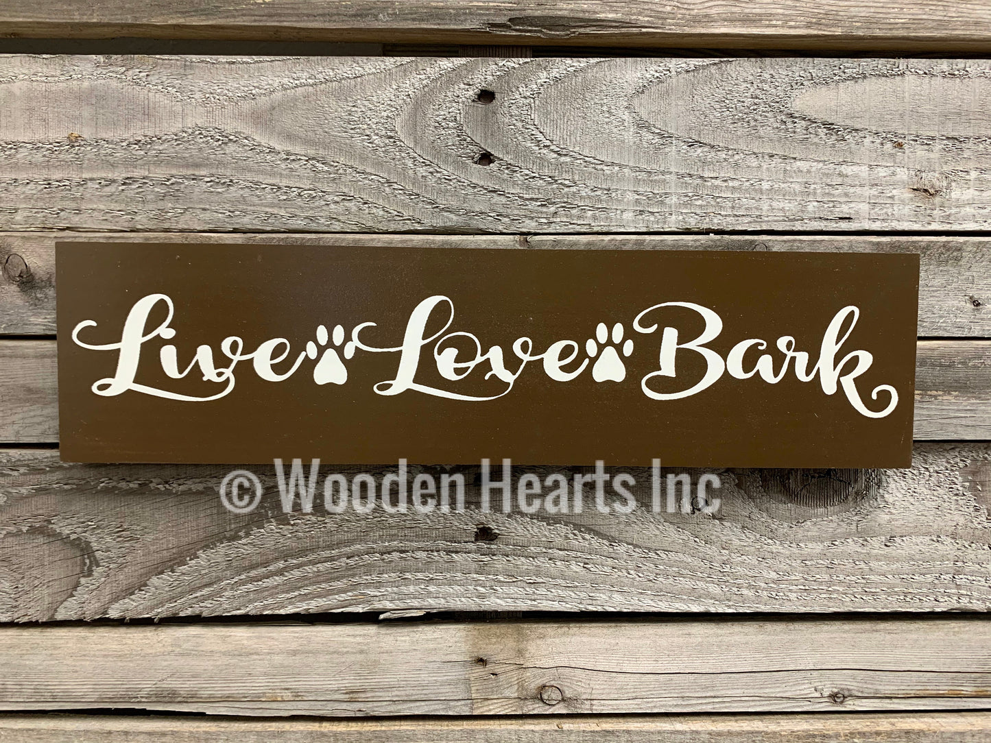 DOG Sign Live Love Bark, You had me at Woof, You me & the Dogs Gift new puppy vet groomer 4x16 - Wooden Hearts Inc