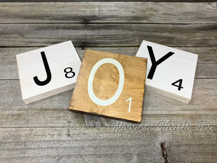 SCRABBLE TILE LETTER Decor Hanging Wood 5x5 *Get 1 letter, or Customize name  word  Block